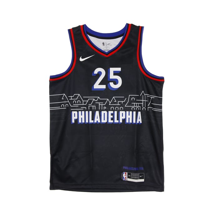 Basketbaltanktop voor heren Nba Swingman Jersey City Edition 2020 nr. 25 Ben Simmons Phi76e zwart