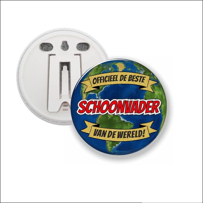 Button Met Clip 58 MM - Officieel De Beste Schoonvader Van De Wereld