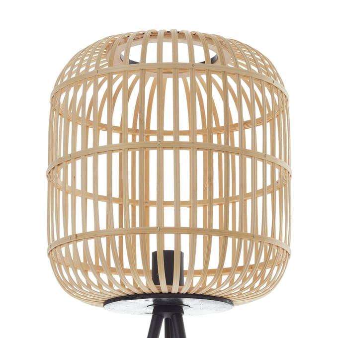 EGLO Bordesley Vloerlamp - E27 - 139 cm - Zwart/Hout