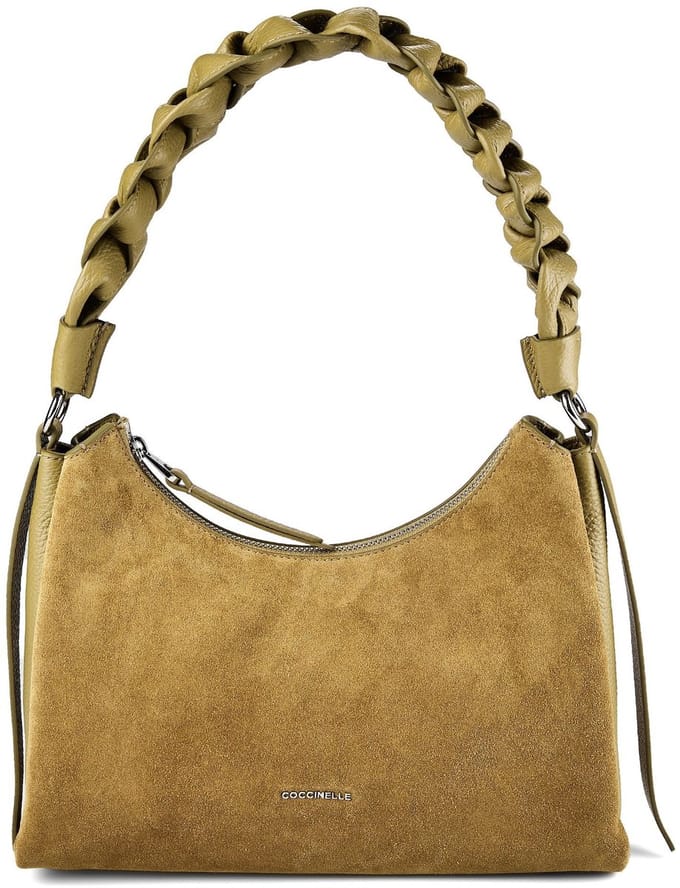 COCCINELLE Leren schoudertas Suede Bimaterial Shoulderbag Seagrass / Seagrass kaki