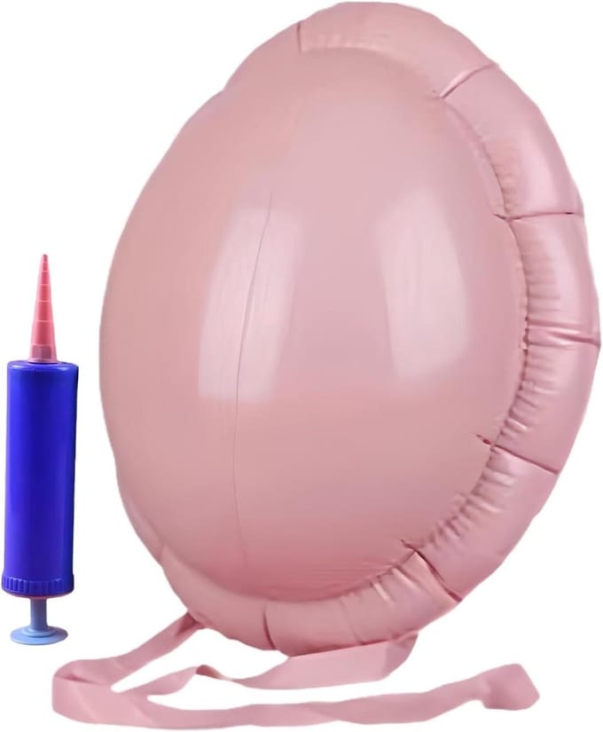Kerstmanbuik - Opblaasbuik - Feestkostuum - Verstelbaar PVC - 40 x 26 cm - Bruin