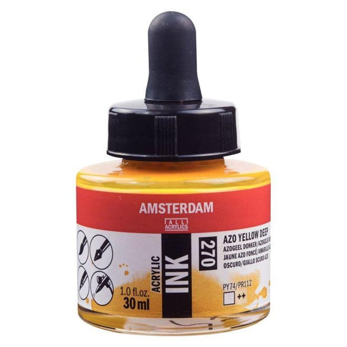 Amsterdam Acrylic Ink Fles 30 ml Azogeel Donker 270