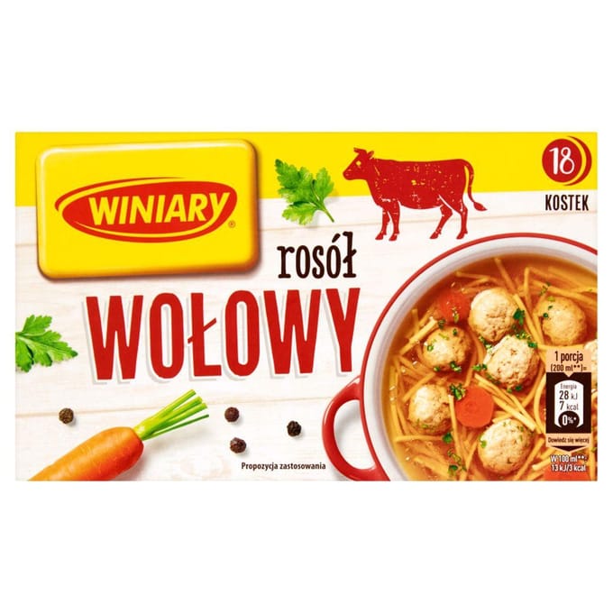 Bouillon de bœuf Winiary 180 g (18 pièces)