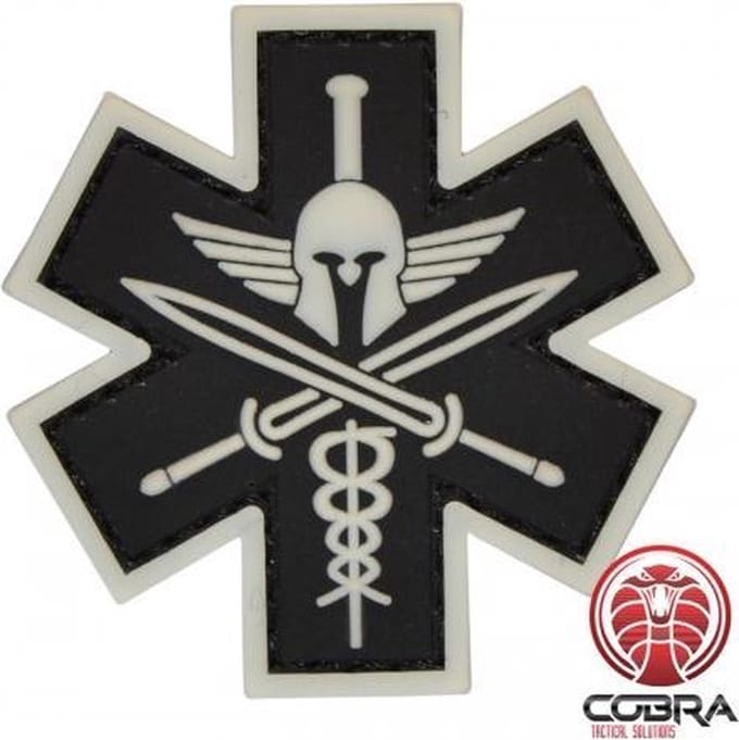 Molon Labe EMS Medical patch embleem PVC white met klittenband