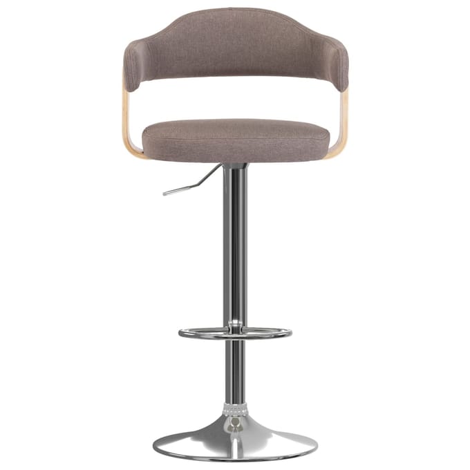 vidaXL - Barkrukken - 2 - st - gebogen - hout - en - stof - taupe