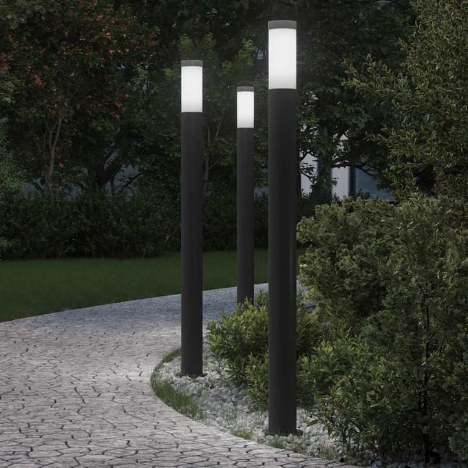 vidaXL Bolderverlichting 3 stuks 110 cm RVS IP44