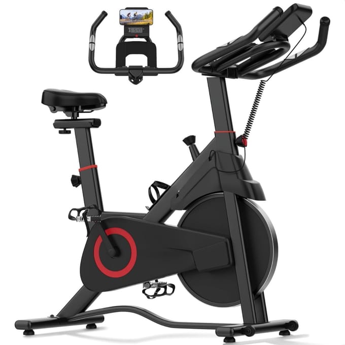 QORA® Spinningfiets - Spinning Fiets - Zwart - 113cm x 53cm x 100cm