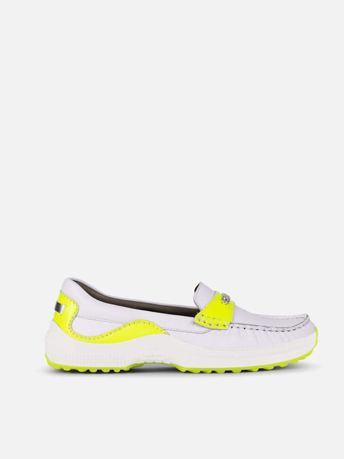 ZOO Adventure - Mia - Dames - Mocassins – Wit/Geel - Maat 37