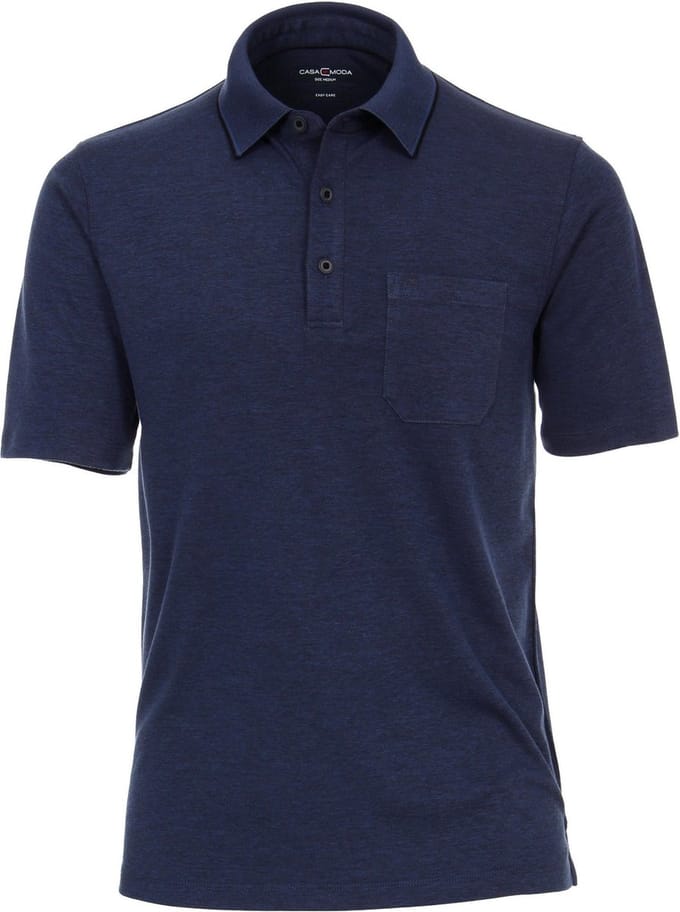 CASA MODA comfort fit poloshirt - marine blauw melange