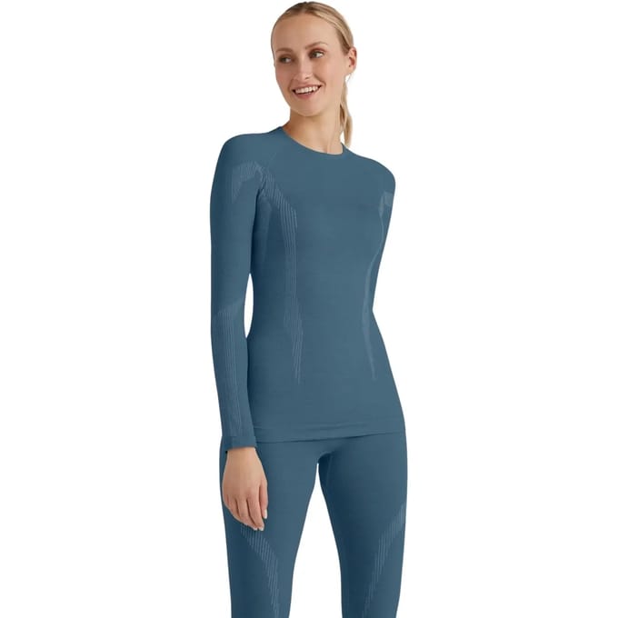 FALKE Wool-Tech Longsleeve sneldrogend wol functioneel functioneel shirt met lange mouwen dames blauw - maat S