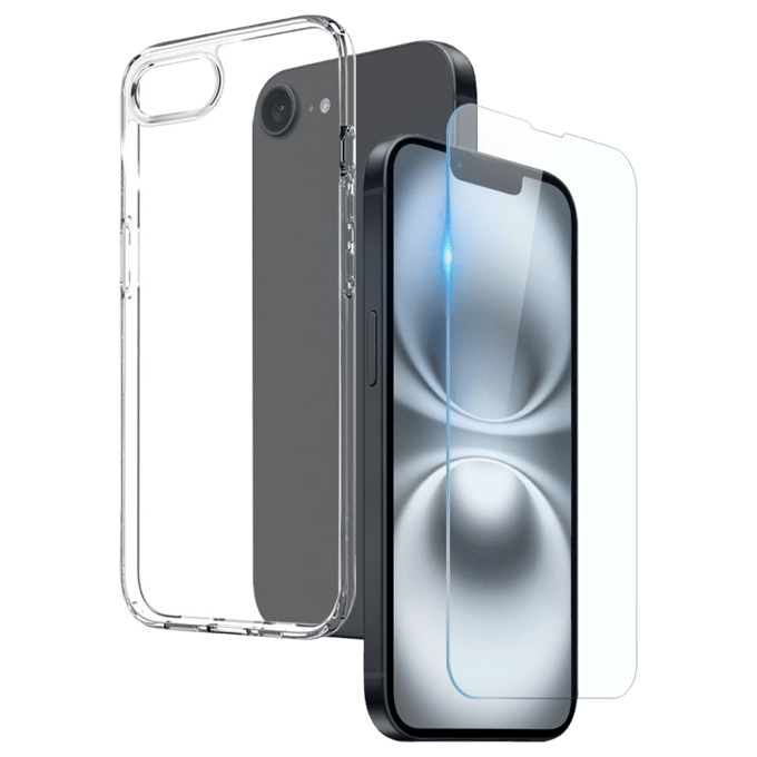 Northjo Apple iPhone 16e/17e Hoesje en Screenprotector Transparant