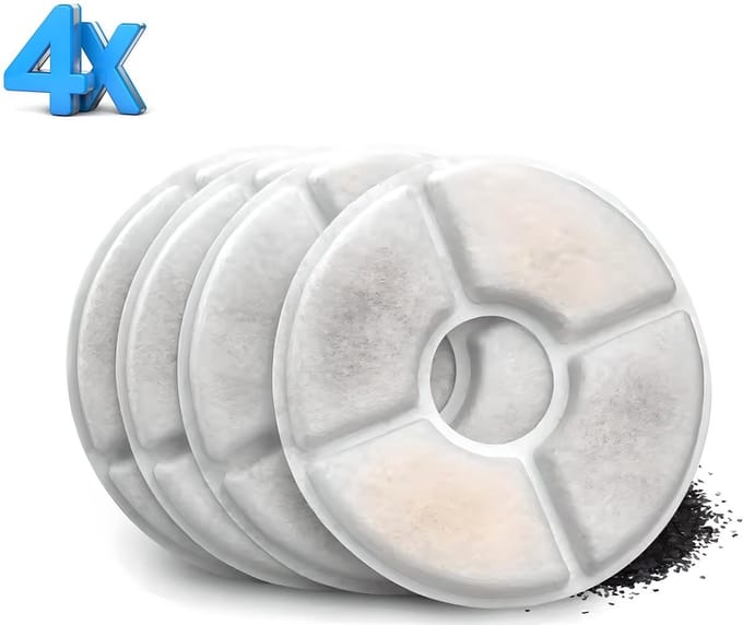 BlueTime® - Drinkfontein Filters - Filter Drinkfontein - Drinkfontein filters - Navulling - Kat - Navulling set 4 stuks