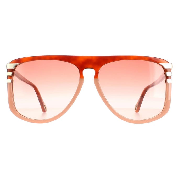Chloe Aviator Dames Shiny Blonde Havana Oranje gradiënt CH0104S
