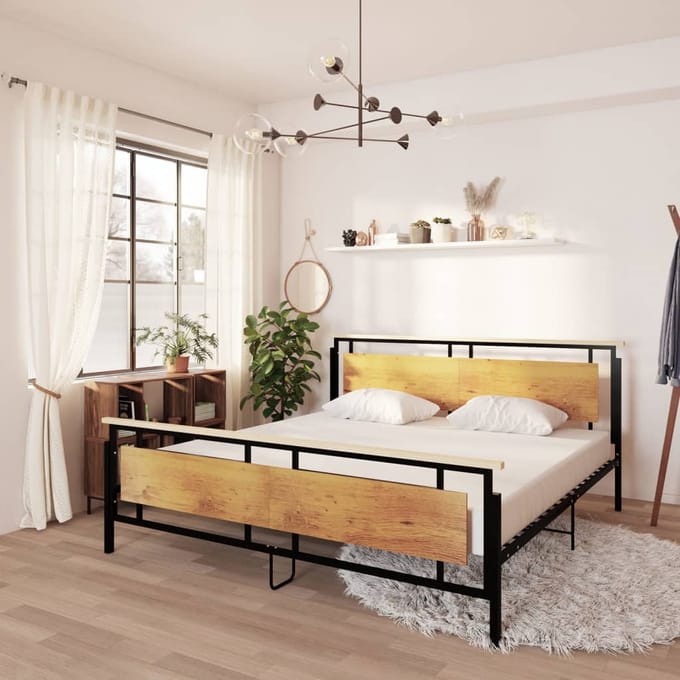 vidaXL - Bedframe - metaal - 200x200 - cm