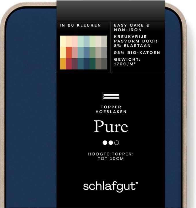 Schlafgut Jersey Pure topper hoeslaken - Eenpersoons - Blue Deep
