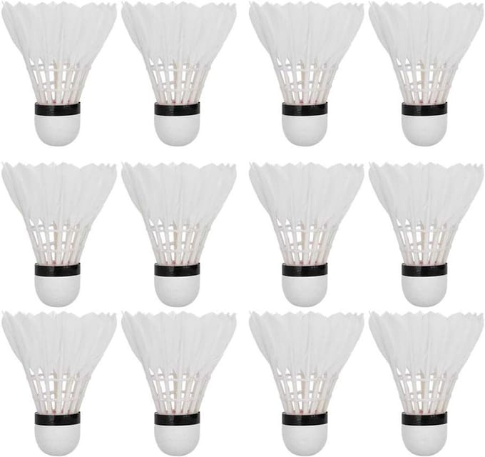 Badmintonshuttles - Vliegende ballen Sport shuttles - Badminton Training - Eendenveren Constructie - 12 stuks - Wit