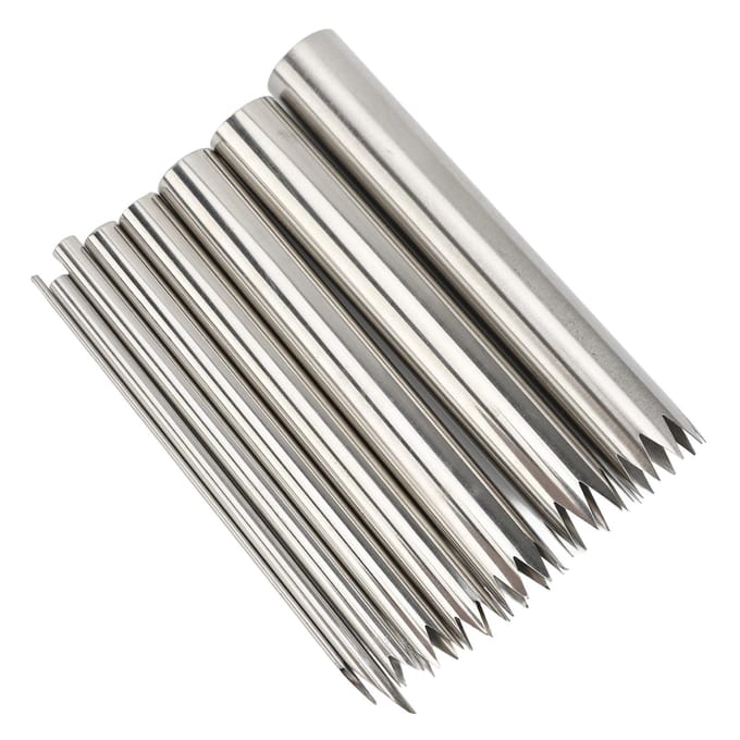 8 Pièces Coupe-Trous Dentelés en Argile Acier Inoxydable Coupe-Cercles de Poterie Multifonctionnel pour Perforer gray