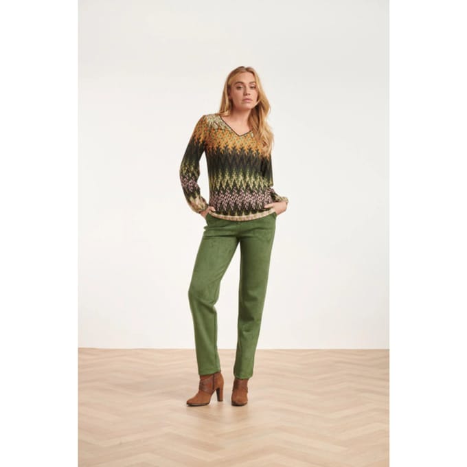 Smashed Lemon 24597 suède leger aangesloten broek |