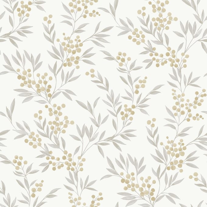Boråstapeter Vliesbehang 4713 - Woodland - Botanisch Beige - 53cm x 10.05m