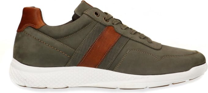 No Stress - Heren - Groene nubuck sneakers - Maat 42