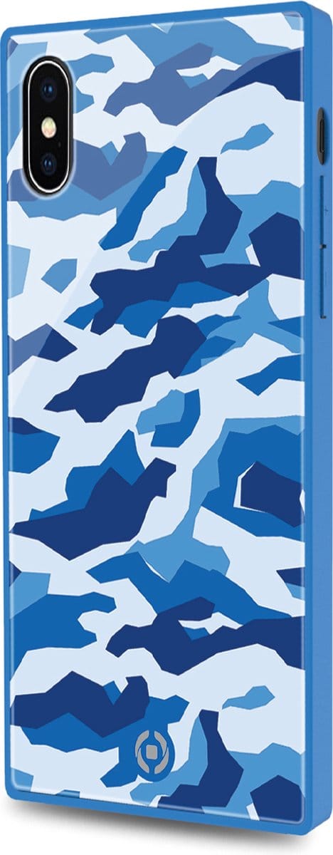 Celly Telefoonhoes Diamond Square Voor Iphone X/xs Blauw