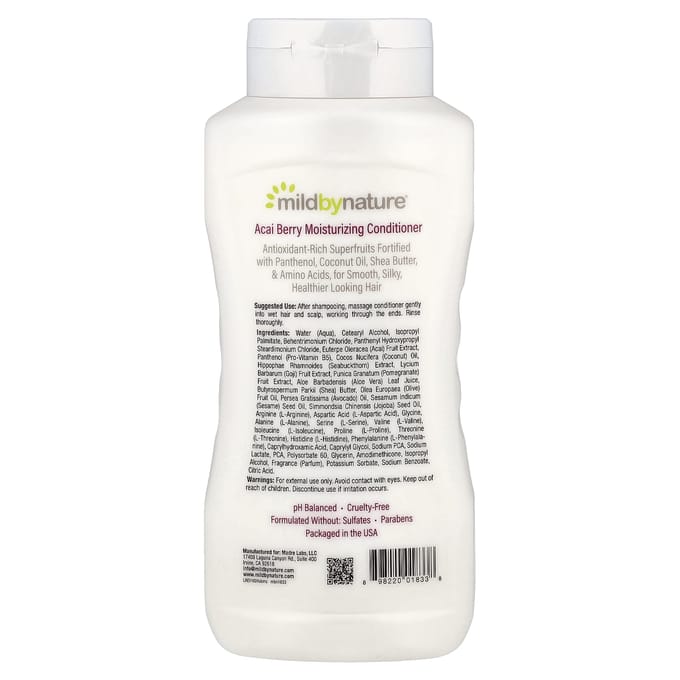 Mild By Nature, Après-shampoing hydratant à l'açaï, 16 fl oz (473ml) white