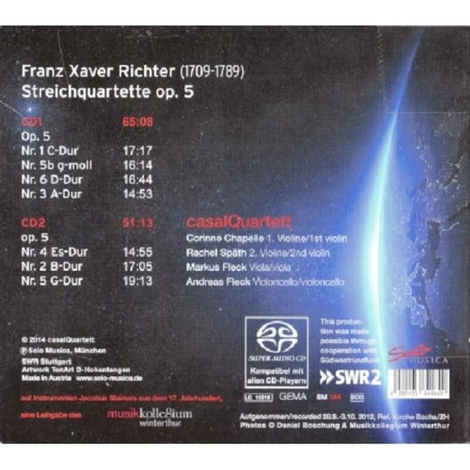 CasalQuartett - Genesis 1757 - Seven String Quartets Op. 5 (2 SACD)