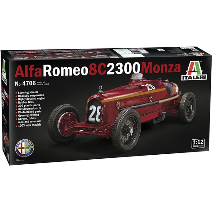 Italeri Modelbouwpakket Militaire voertuigen - 4706 Alfa Romeo 8C 2300 Monza Plastic - 1:12 - Modelbouw