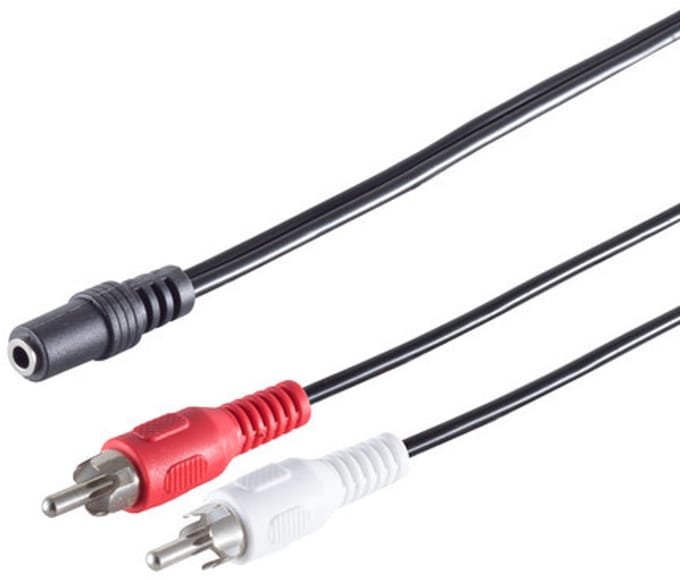 Klinkenbuchse 3,5mm Stereo/ 2 Cinchstecker, 0,2m