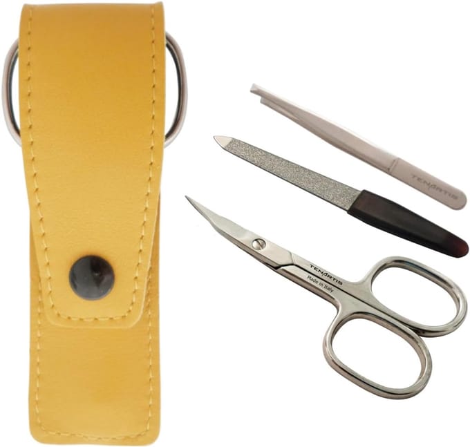 Luxe 3-delige manicure set in echt leer etui