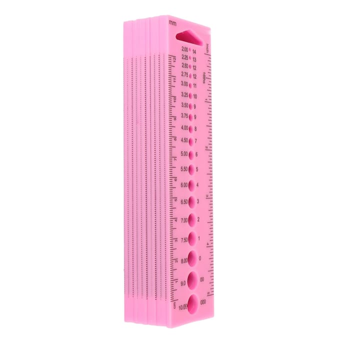 10 stuks Breinaaldmeter Plastic Duidelijke Schalen Multifunctioneel Draagbare Naaidoos CM Liniaal pink