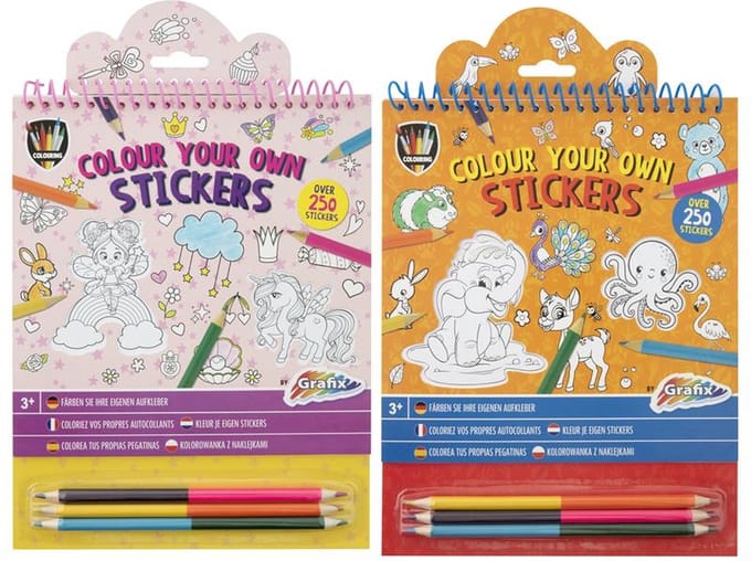 Grafix - Kleur je eigen stickers met 3 duopotloden
