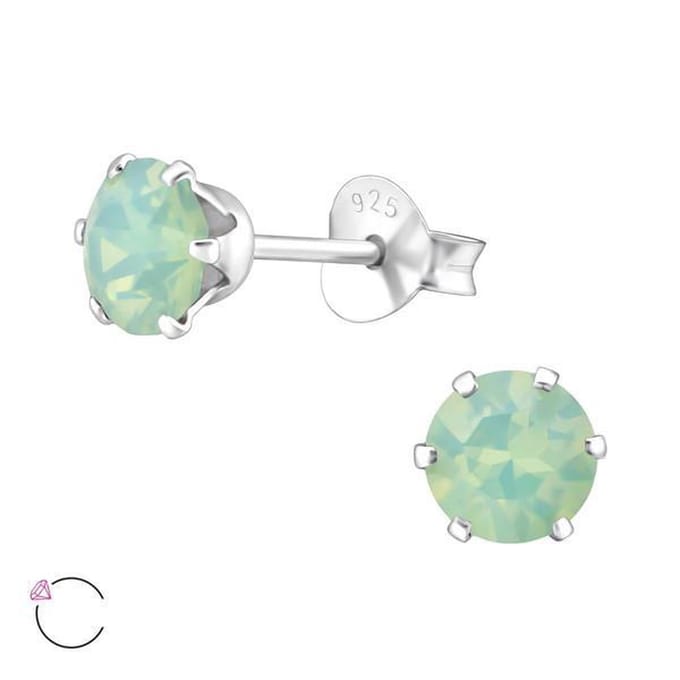 Amanto Oorbellen Elka Pacific Opal - 925 Zilver E-Coating - Swarovski® - ∅5mm