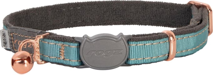 Rogz Halsband Kat - UrbanCat Turquoise Moon S - nekmaat 20-31 cm