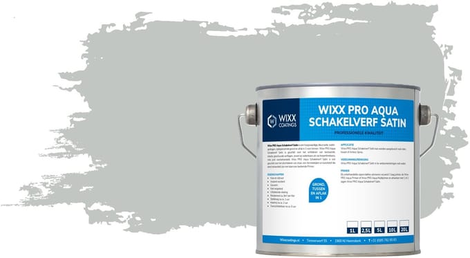 Wixx PRO Aqua Schakelverf Satin - 2.5L - RAL 7035 | Lichtgrijs