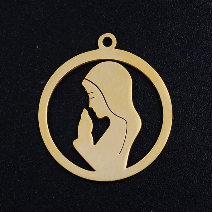 Ketting met hanger Maria goudkleur