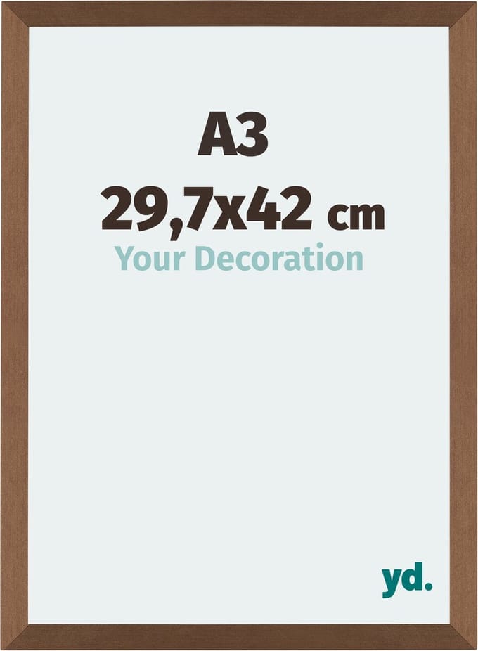 Your Decoration - Fotolijst A3 29,7x42 cm - MDF - Koper Decor - Mura