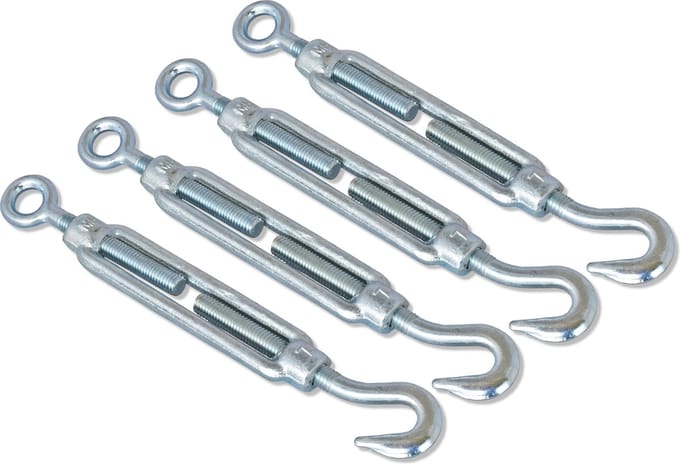 AMIG Draadspanner M8 110mm | Haak / Oog | 4 stuks | Spanschroef Spanner | Verzinkt Smeedstaal