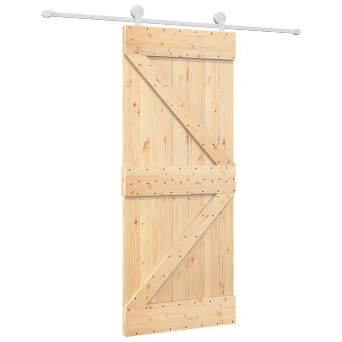 vidaXL - Schuifdeur - 85 - x - 210 - cm - Massief - Pine - Hout - (Onbehandeld)