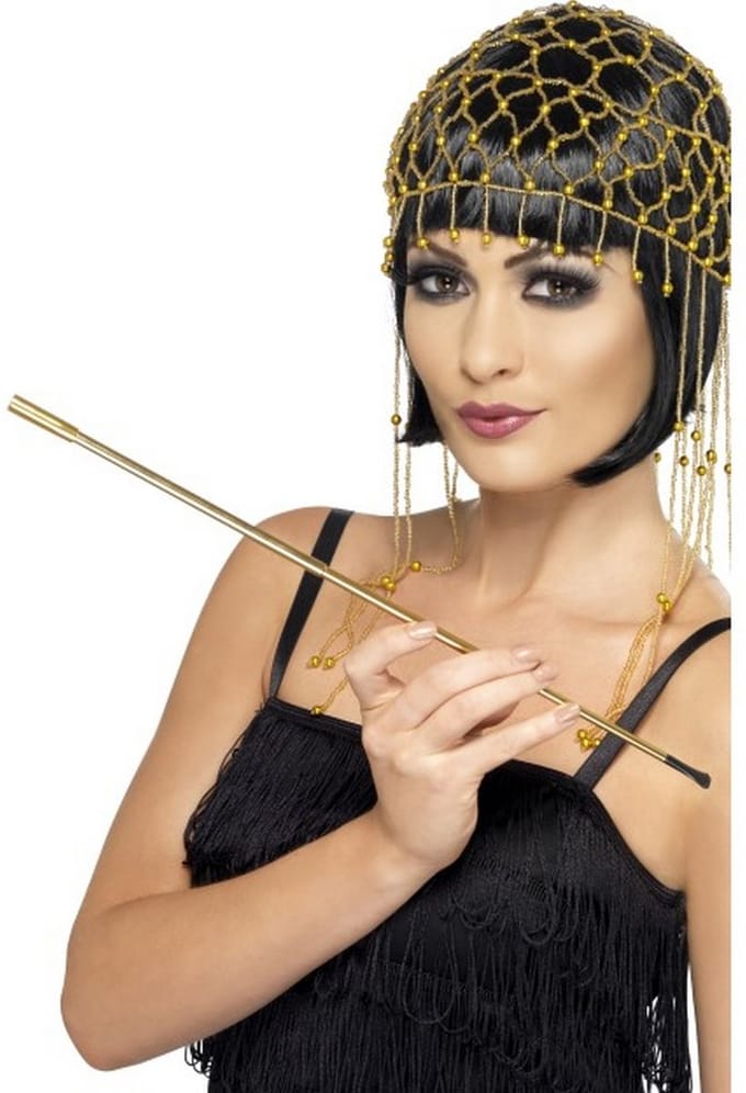 Goudkleurige sigarettenhouder  - Roaring 20s - Charleston - Uitschuifbaar