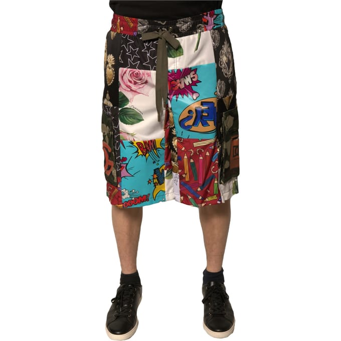 Patchwork Shorts Multicolor Stijl