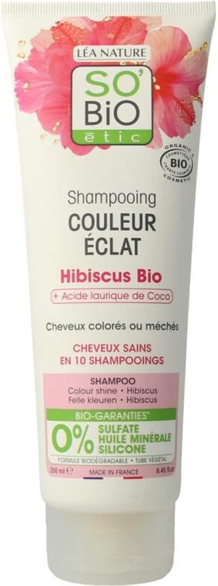 SO’BiO étic Shampoo colour & shine hibiscus 250 Milliliter
