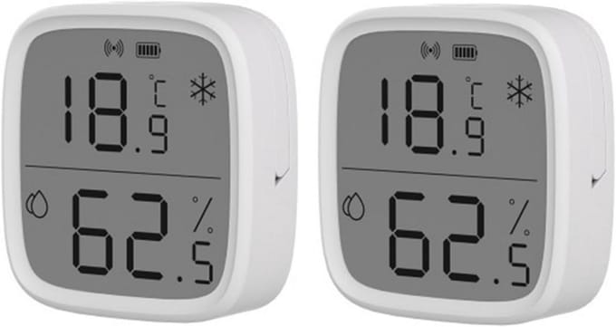 Temperatuur Vochtigheid Sensor - Slimme Weer Display - Comfort Binnenklimaat - Hoge Precisie Meting - 2 stuks - Wit