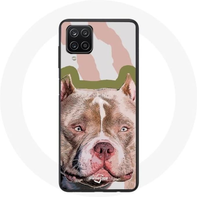 Bruin Pitbull hond Samsung Galaxy A12 hoesje bruin