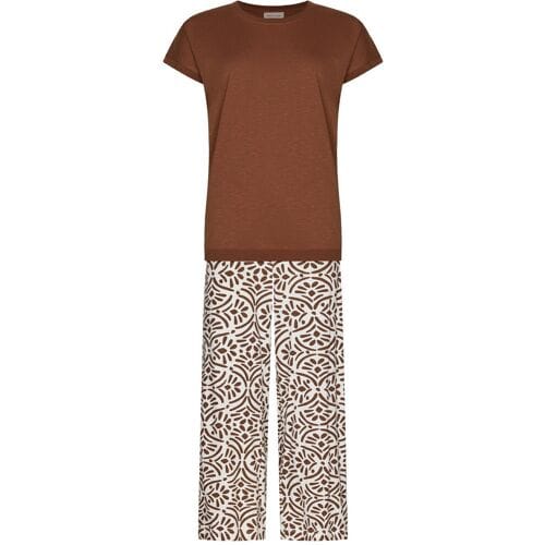 Pastunette - Pyjama - Terra Luna - Katoen - Bruin - Maat 50