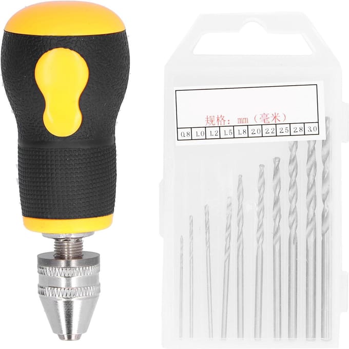 Mini Schroevendraaier Draagbaar Anti Slip Hand Schroevendraaier Hand Twist Boor 0.5?3.2mm Boorgereedschap black