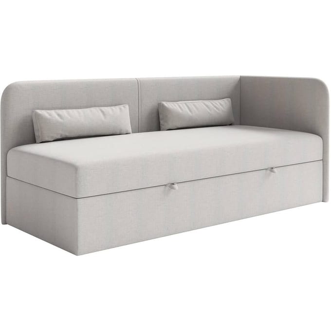 Jeugdbed Cambrils chenille rechts 90 x 200 cm met opbergruimte | NADUVI Collection
