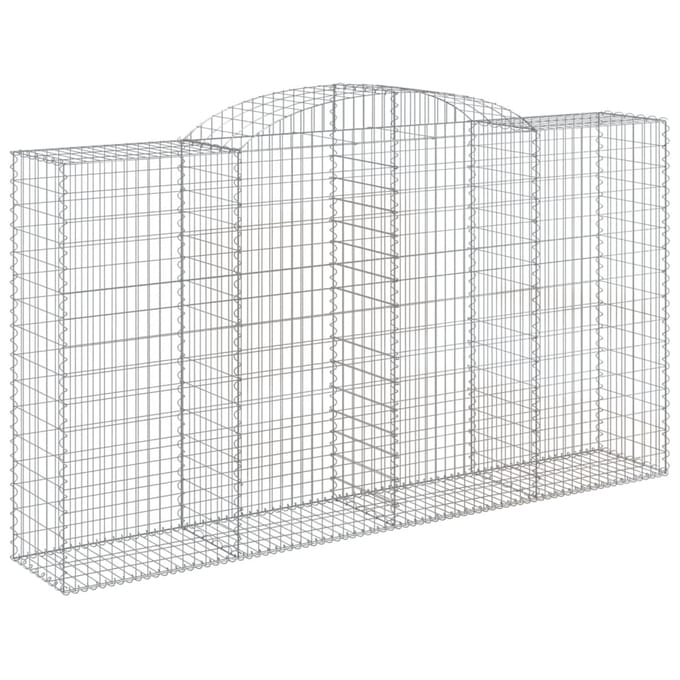 vidaXL - Schanskorf - gewelfd - 300x50x160/180 - cm - gegalvaniseerd - ijzer