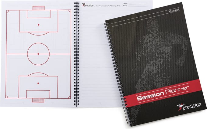 Precision voetbal trainingsplanner A4 notitieblok zwart 6 stuks.