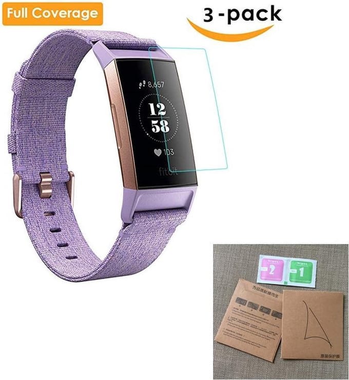 KELERINO. Screenprotector geschikt Voor Fitbit Charge 3 / Fitbit Charge 4 - 3 stuks